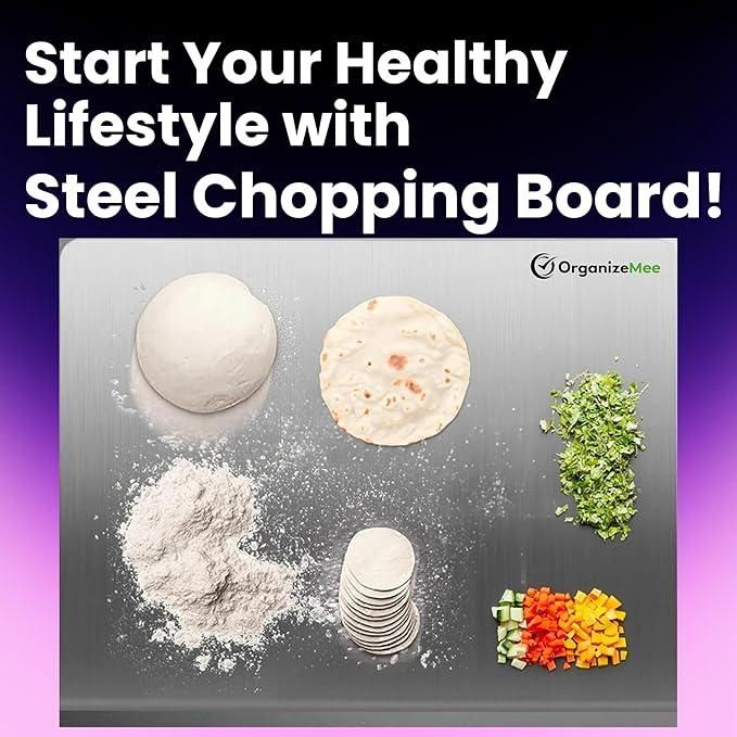 Premium Stainless Steel Chopping & Kneading Board – Easy Clean, Hygienic & Durable (35x31cm)